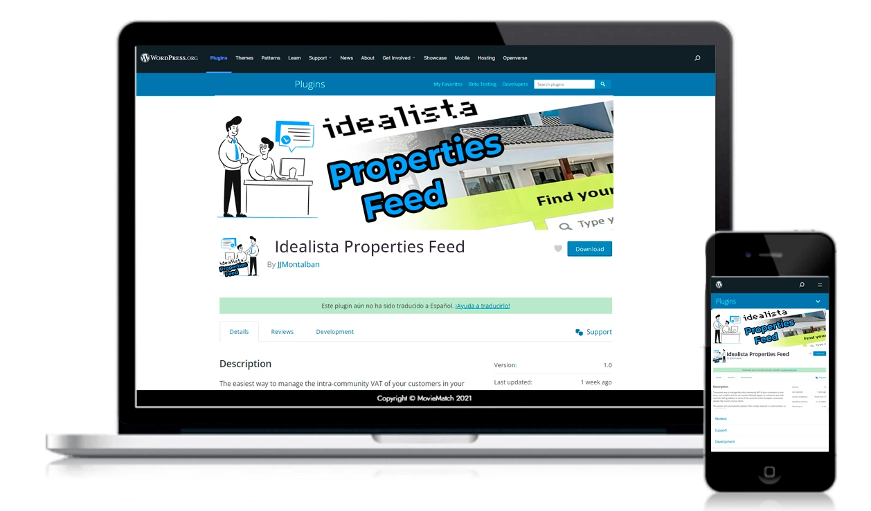 Captura de pantalla del plugin Idealista Feed para WordPress